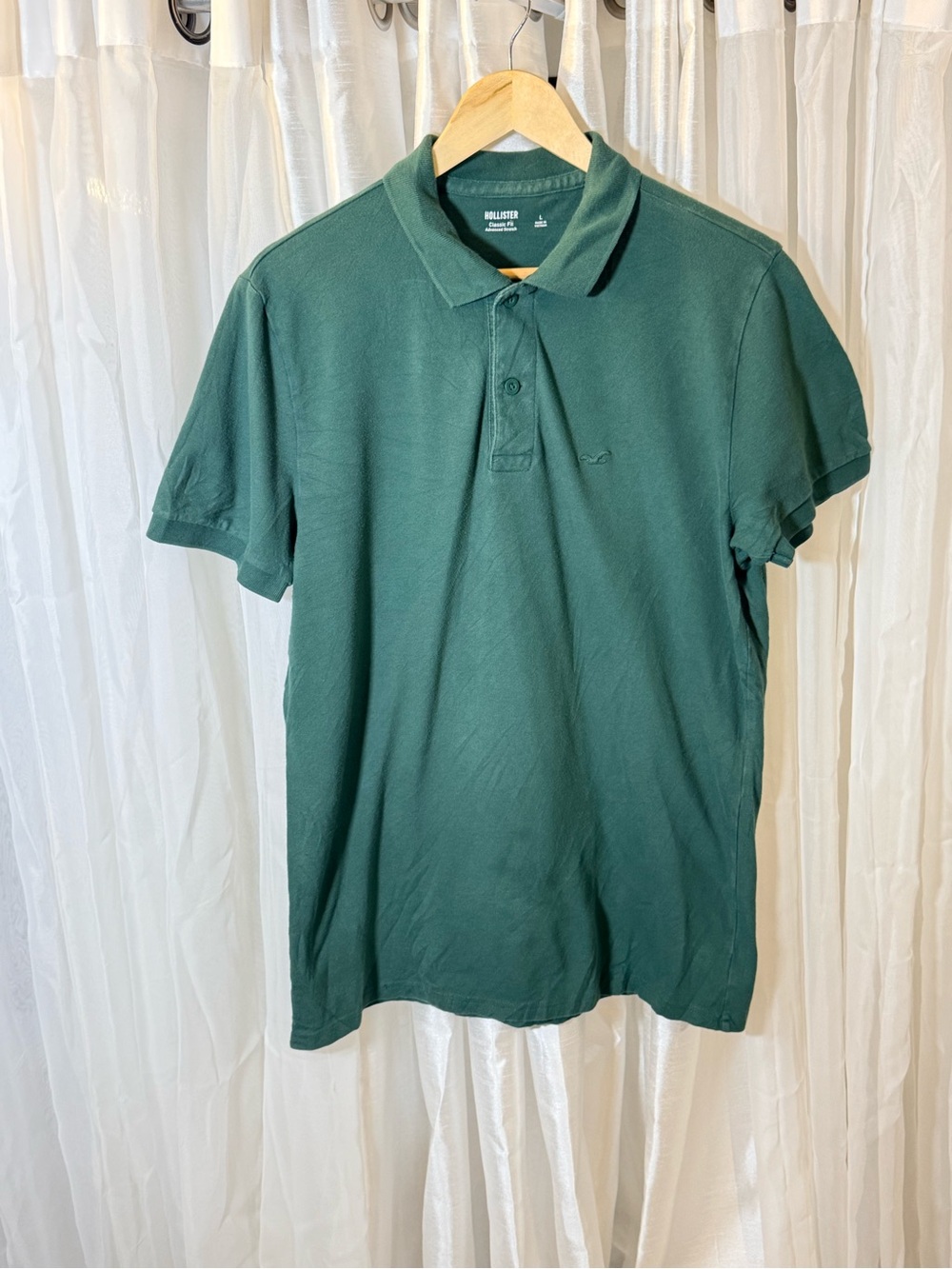 Hollister Men's Polo Shirt - Deep Green